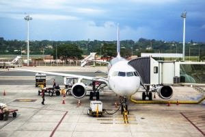 Brasilia, Brazil - November 20, 2015: TAM Airlines Airbus 320 parked at airport in Brasilia, capital of Brazil. TAM is the Brazilian brand of Latam Airlines and the largest Brazilian airline.