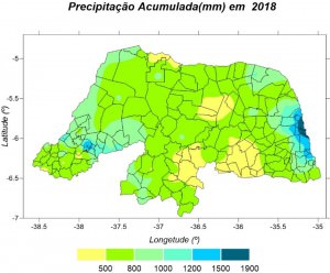 Mapa chuvas fevereiro de 2019