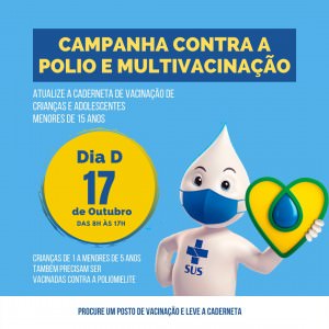 Campanha contra Polio e multivacinação tem dia D neste sábado